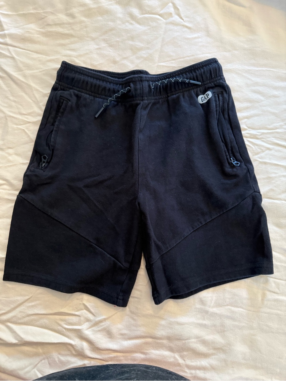 Gap Kids Black Fleece Zip Pocket Shorts Youth XL 12 Drawstring